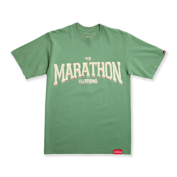 【BRICK】MARBLE WASH SLOGAN TEE Men's Marble-effect burnout T-shirt | Green | Diesel