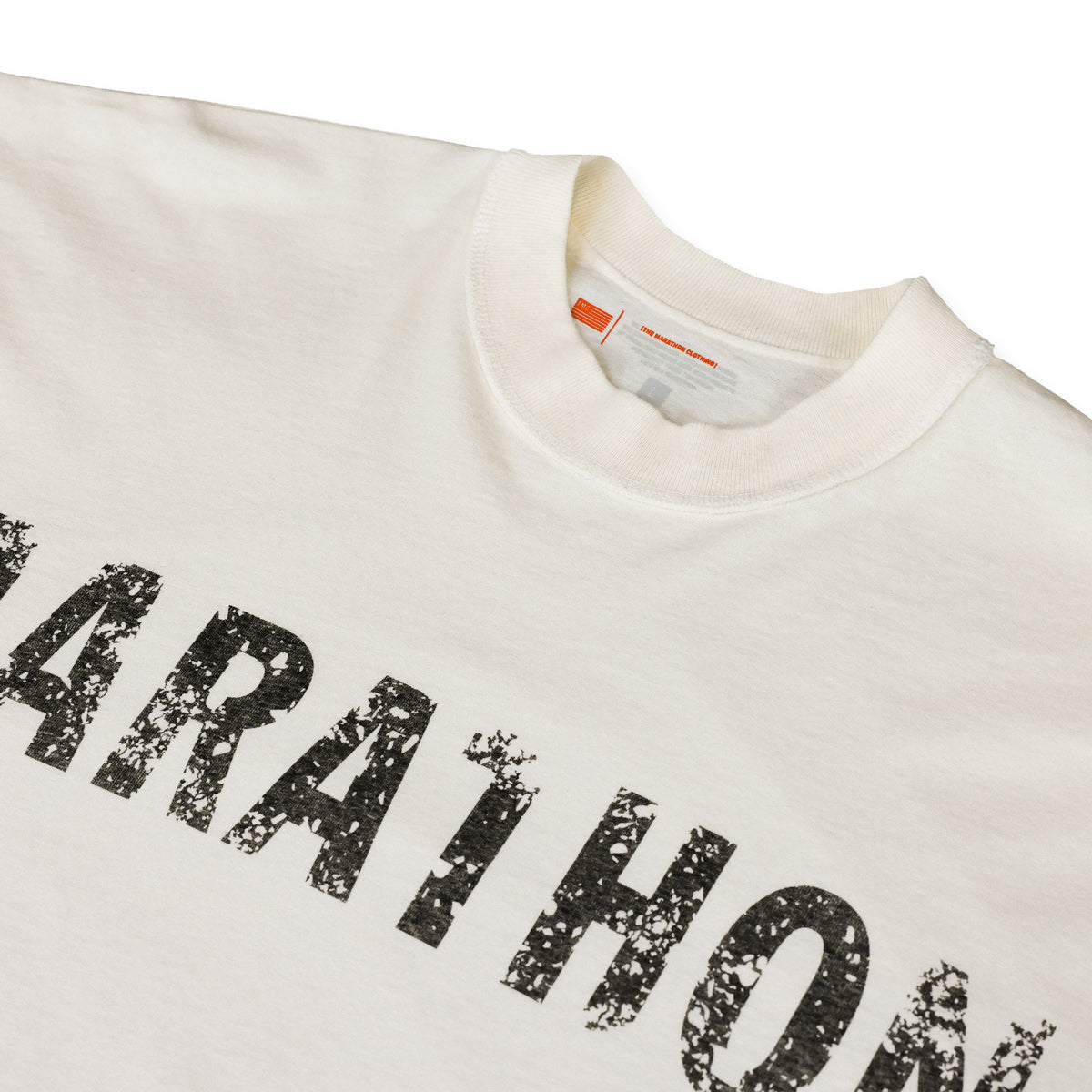 Marathon Distressed T-Shirt - Bone/Black - Graphic Detail