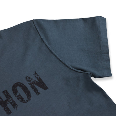 Marathon Distressed T-Shirt - Cobalt/Black - Sleeve Detail