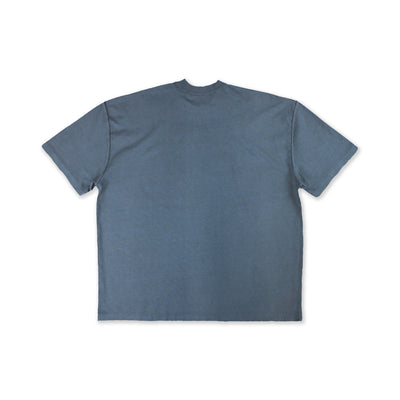 Marathon Distressed T-Shirt - Cobalt/Black - Back