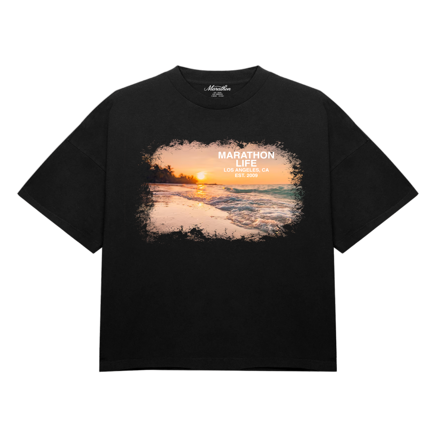 Marathon Beach T-Shirt - Black - Front