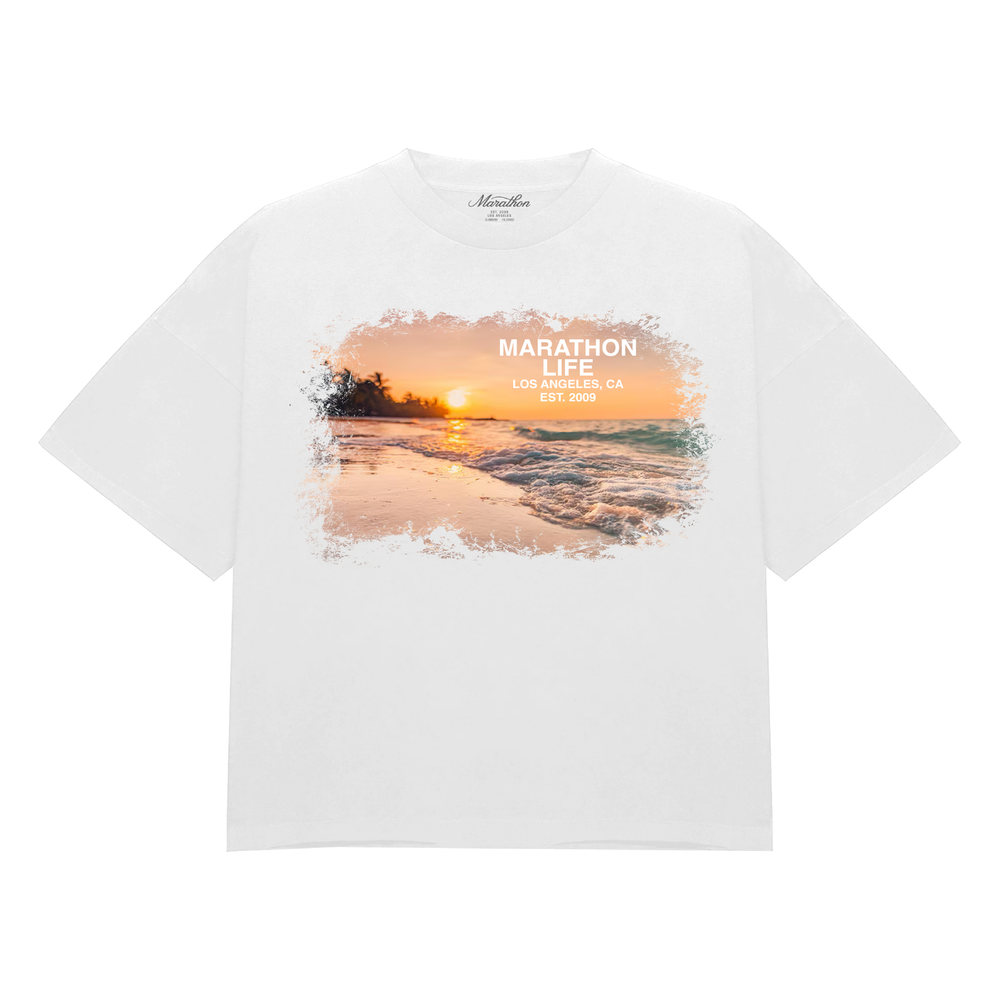 Marathon Beach T-Shirt - White - Front