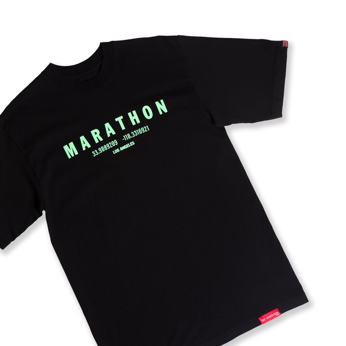 Marathon Foundation “Christmas Collection” T-Shirt - Black/Key Lime - Front Detail