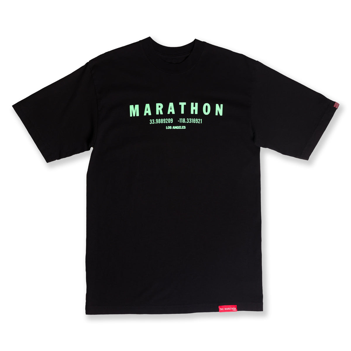 Marathon Foundation “Christmas Collection” T-Shirt - Black/Key Lime - Front