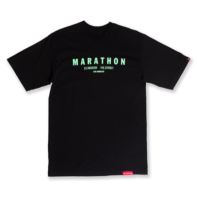 Marathon Foundation “Christmas Collection” T-Shirt - Black/Key Lime - Front