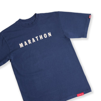 Marathon Hero T-Shirt - Vintage Indigo/Cream - Detail