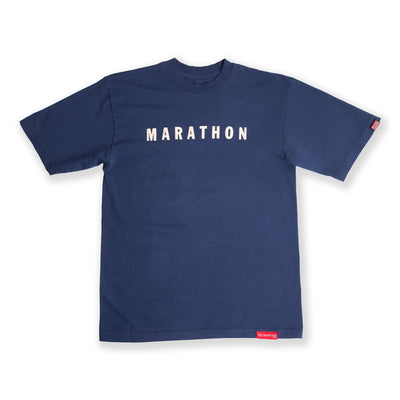 Marathon Hero T-Shirt - Vintage Indigo/Cream - Front