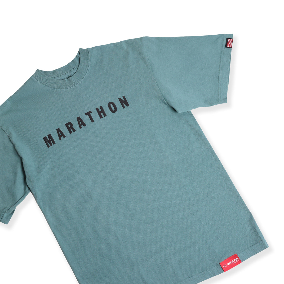 Marathon Hero T-Shirt - Sage Green/Black - Detail
