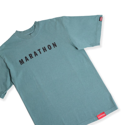Marathon Hero T-Shirt - Sage Green/Black - Detail