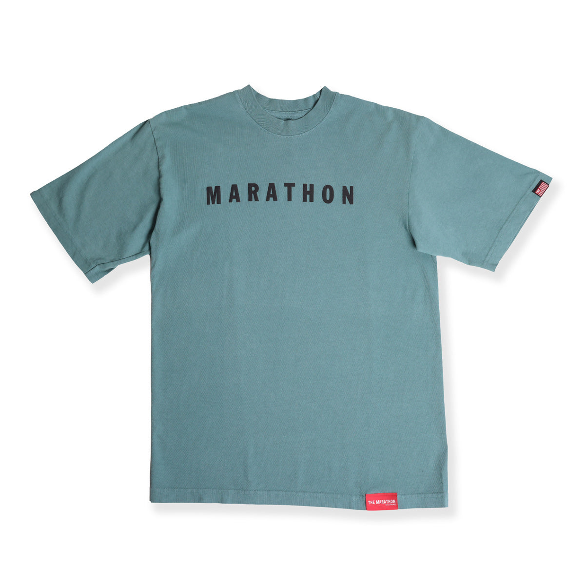 Marathon Hero T-Shirt - Sage Green/Black - Front