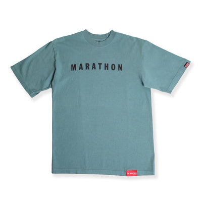 Marathon Hero T-Shirt - Sage Green/Black - Front