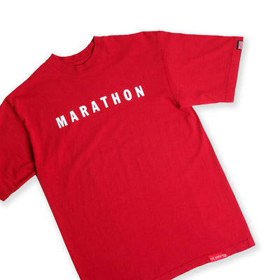 Marathon Hero T-Shirt - Scarlet Sage/White - Detail