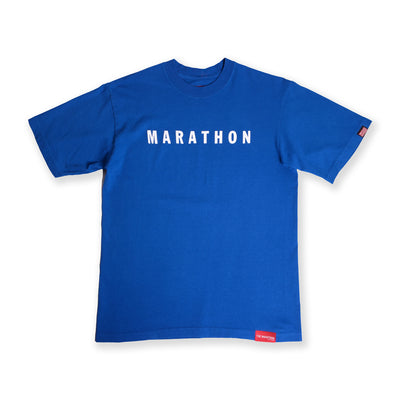 Marathon Hero T-Shirt - Deep Water/White - Front