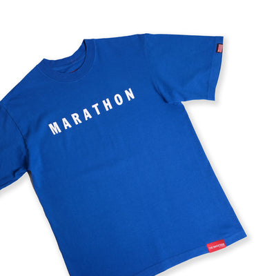Marathon Hero T-Shirt - Deep Water/White - Detail