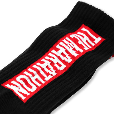Marathon Bar Sock - Black/Red - Detail