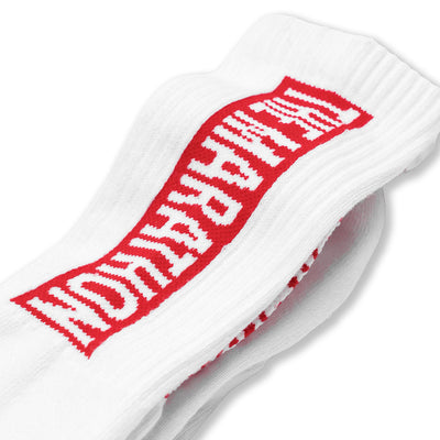 Marathon Bar Sock - White/Red - Detail