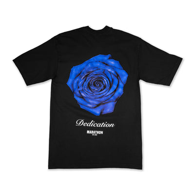 The Marathon Blue Rose Dedication T-Shirt - Black - Back