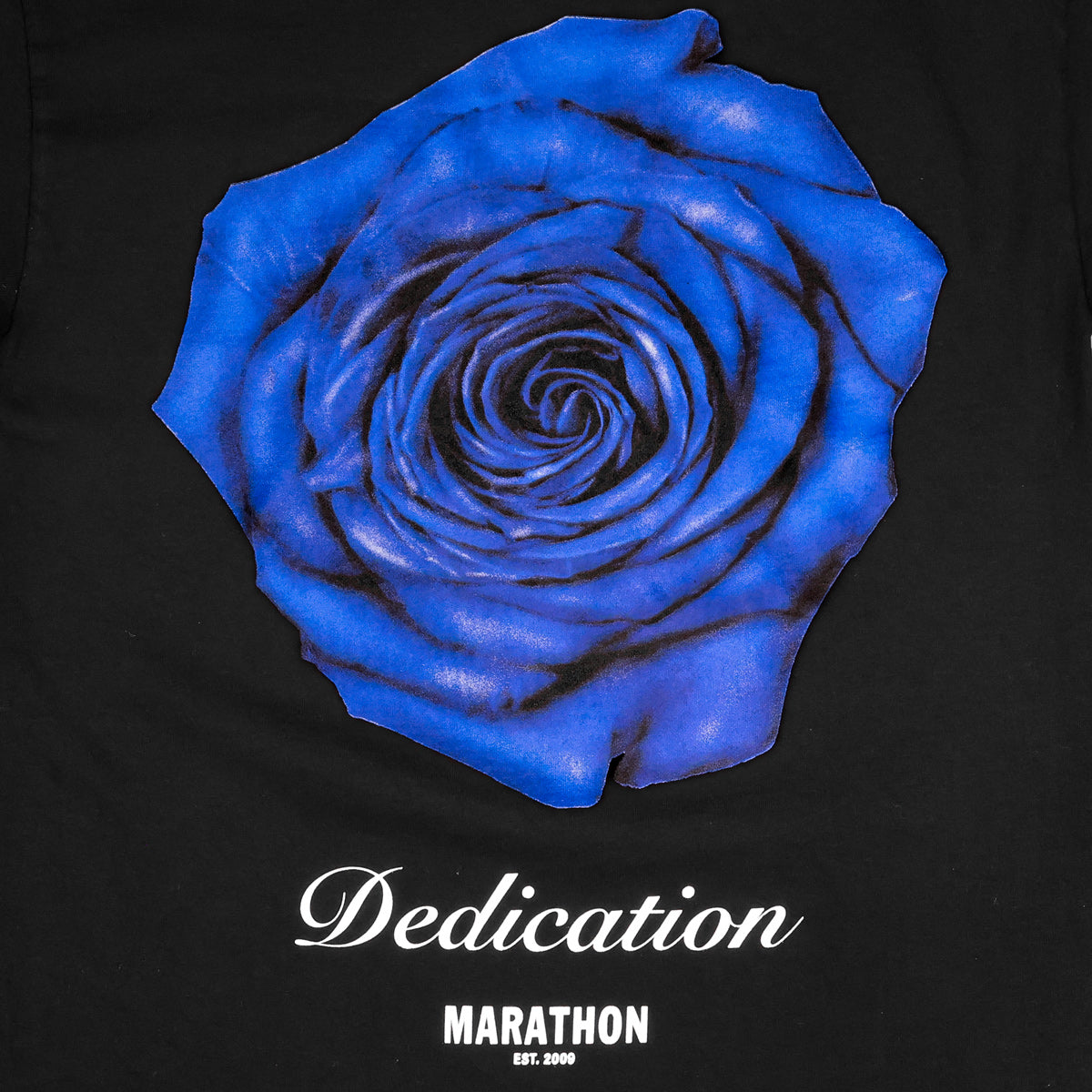 The Marathon Blue Rose Dedication T-Shirt - Black - Back Detail 2
