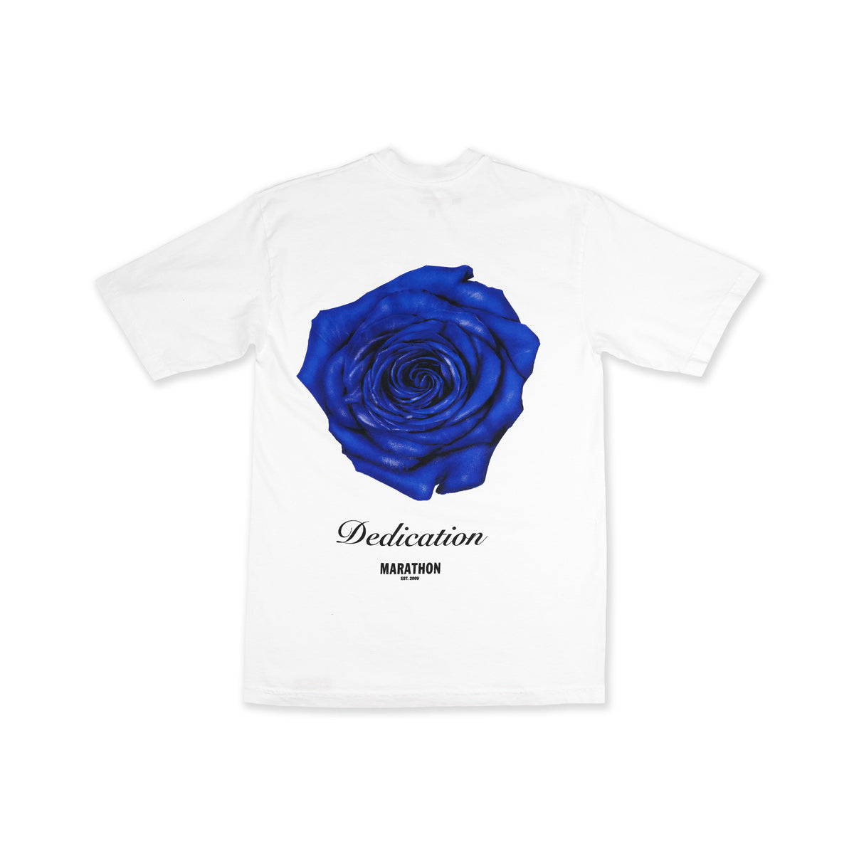 The Marathon Blue Rose Dedication T-Shirt - White - Back
