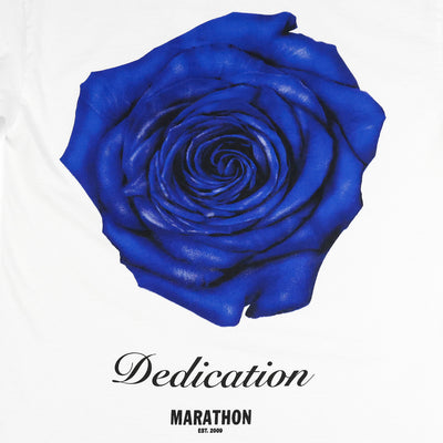 The Marathon Blue Rose Dedication T-Shirt - White - Back Detail 2