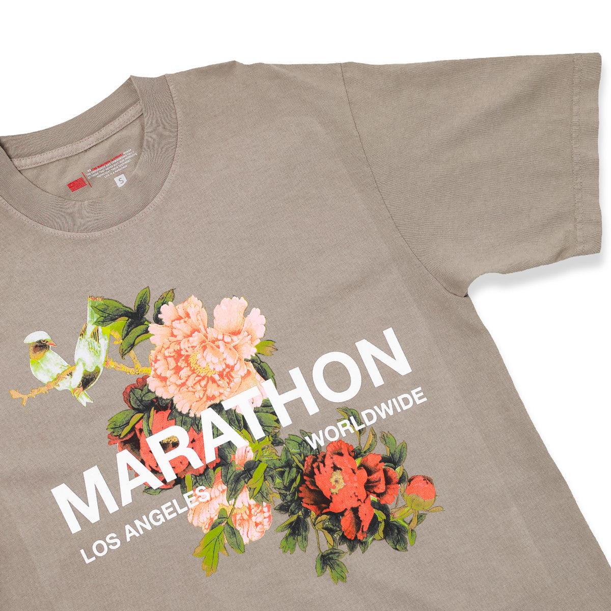 Marathon Global T-Shirt - Mocha - Front - Close Up
