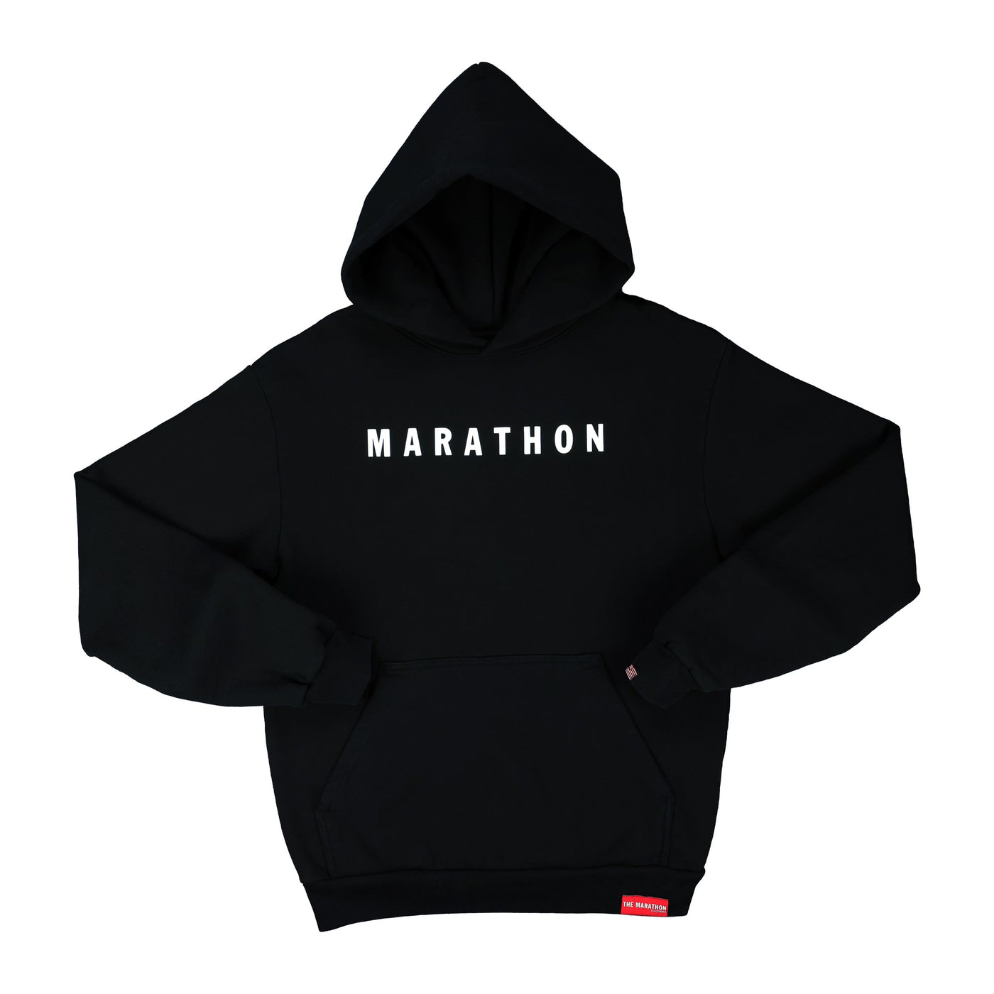 Marathon Hero Hoodie - Black/White - Front