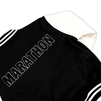 The Marathon Clothing Marathon Letterman Jacket - Black - Back Detail