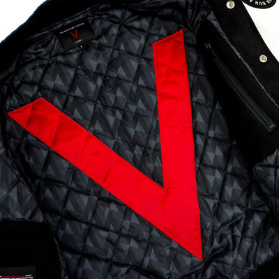 The Marathon Clothing Marathon Letterman Jacket - Black - Quilted Lining