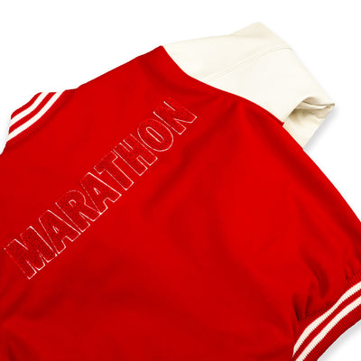 The Marathon Clothing Marathon Letterman Jacket - Red - Back Detail