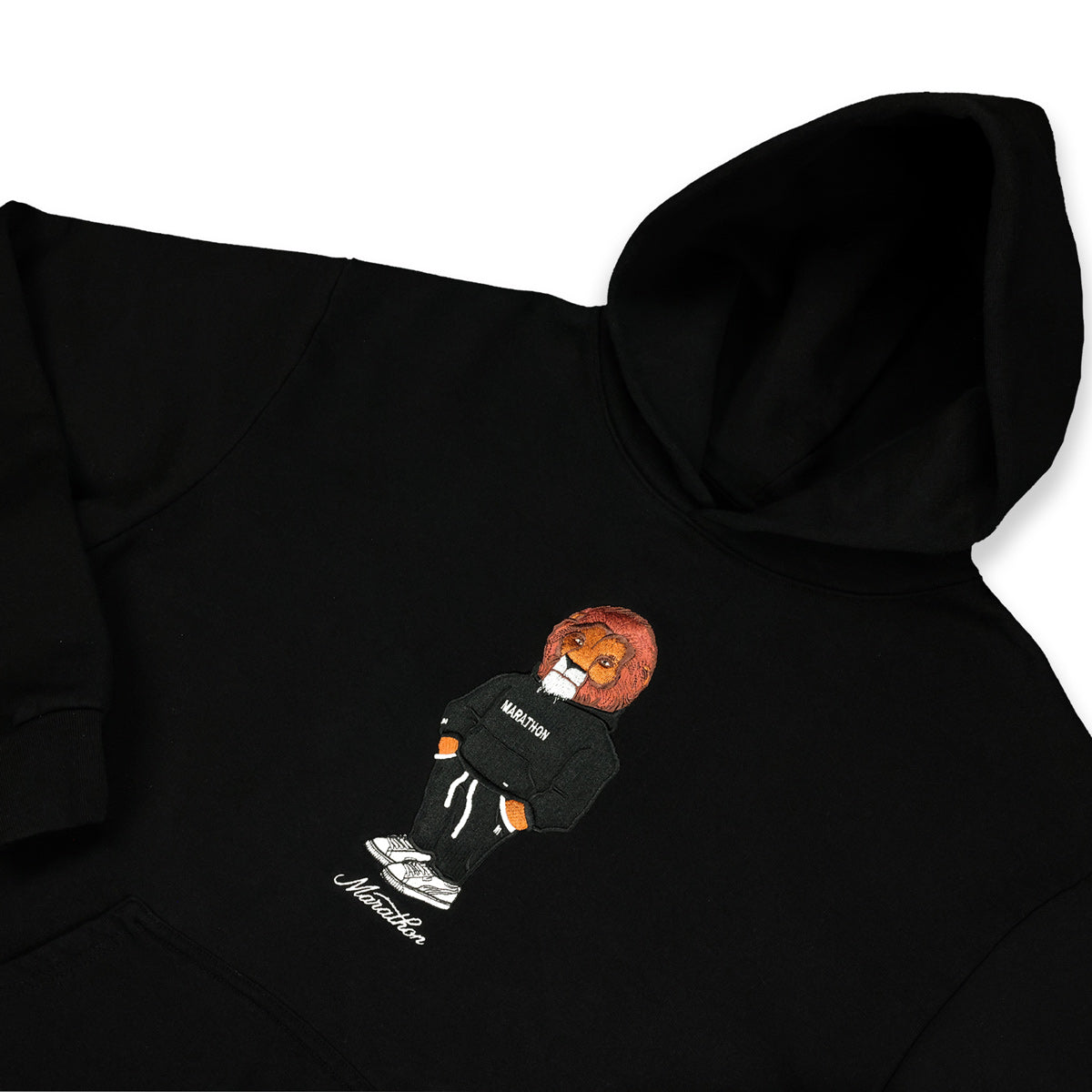 The Marathon Marathon Lion (Embroidered) Hoodie - Black - Detail 1