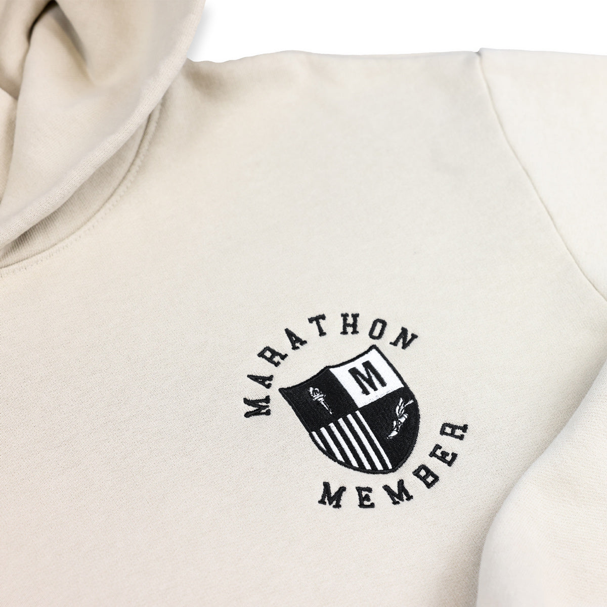 Marathon Members Hoodie - Bone - Front Detail 2