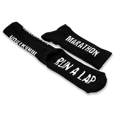Marathon Socks - Black/White - Bottom Detail