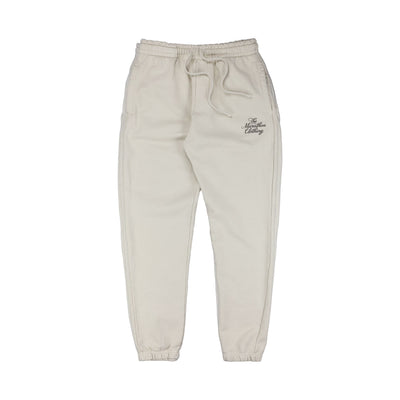 Marathon Stacked Script Sweatpants - Bone/Black - Front