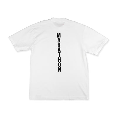 Marathon Vertical T-Shirt - White - Back