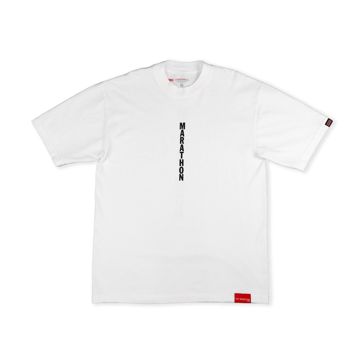 Marathon Vertical T-Shirt - White - Front