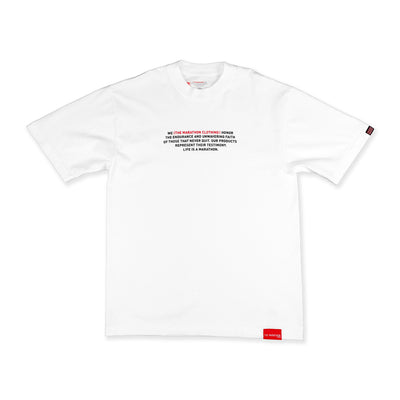 Mission Statement T-Shirt - White - FrontMission Statement T-Shirt - White - Detail