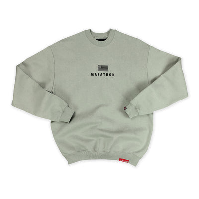 Marathon Modern Crewneck Sweatshirt - Sage/Black - Front