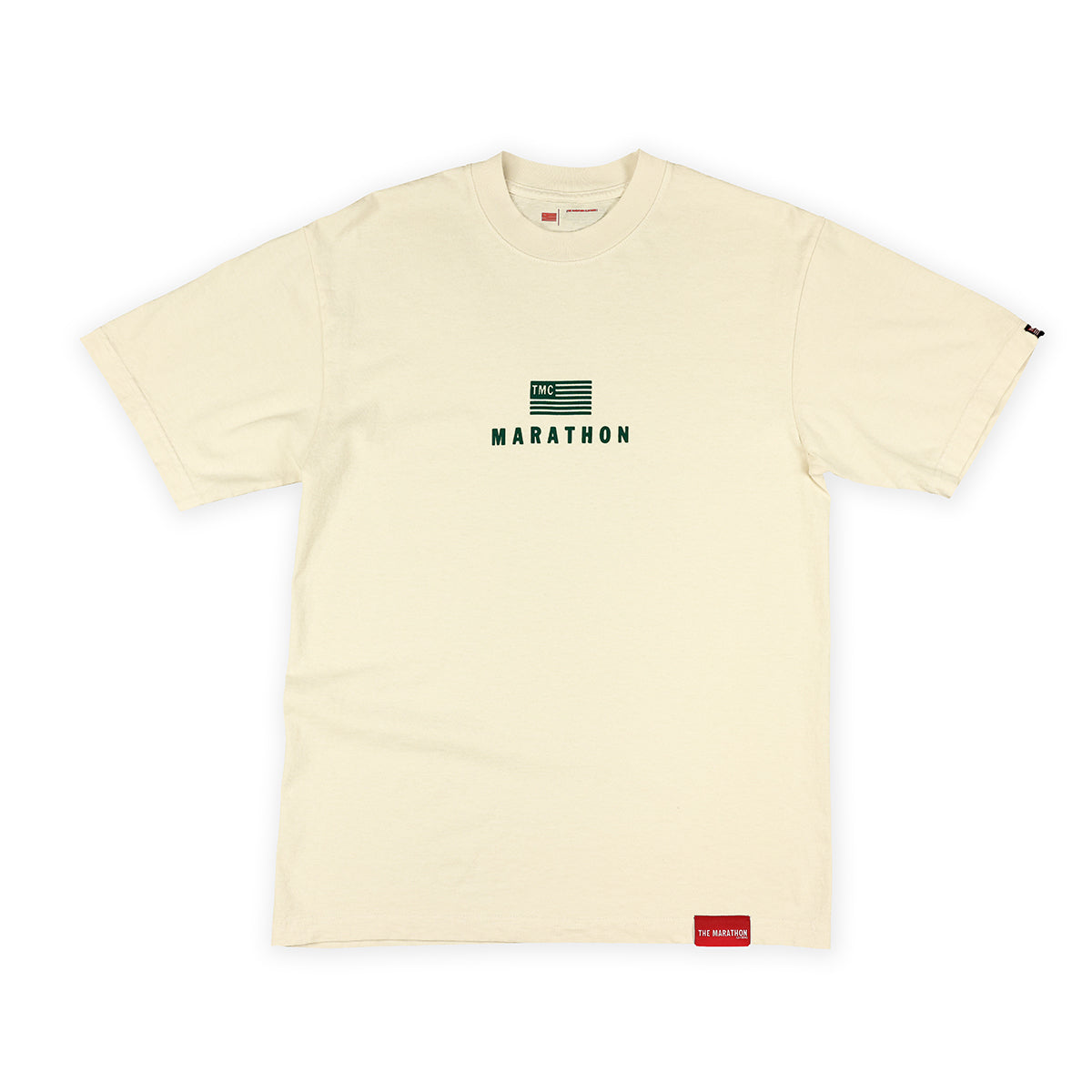 Modern Stack T-Shirt - Cream/Forest Green - Front