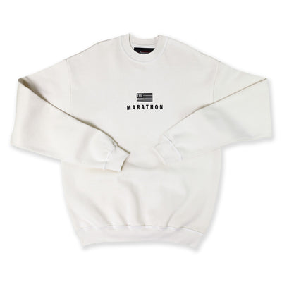 Marathon Modern Crewneck Sweatshirt - Cream/Black - Front