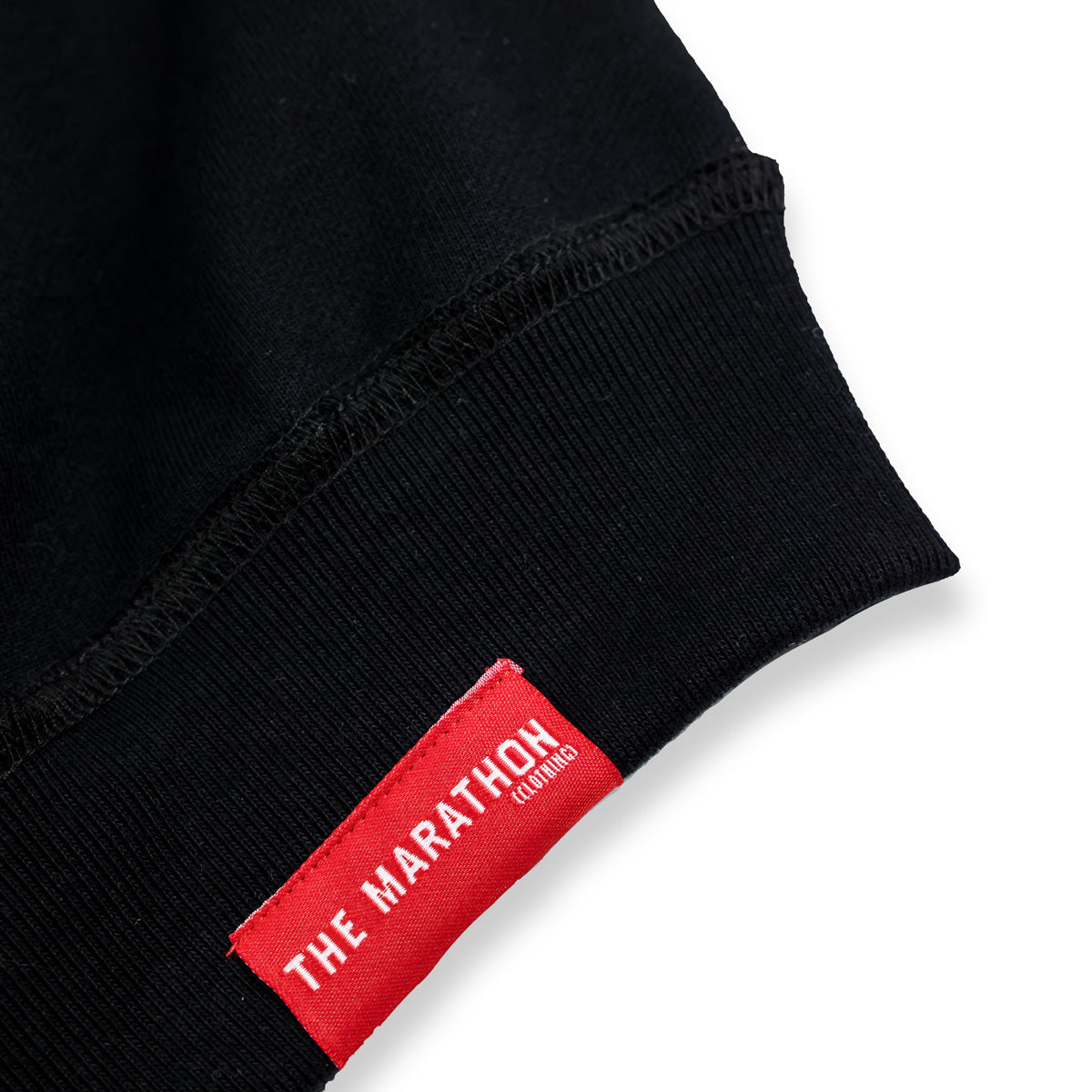 Marathon Modern Crewneck Sweatshirt - Black/White - Woven Label