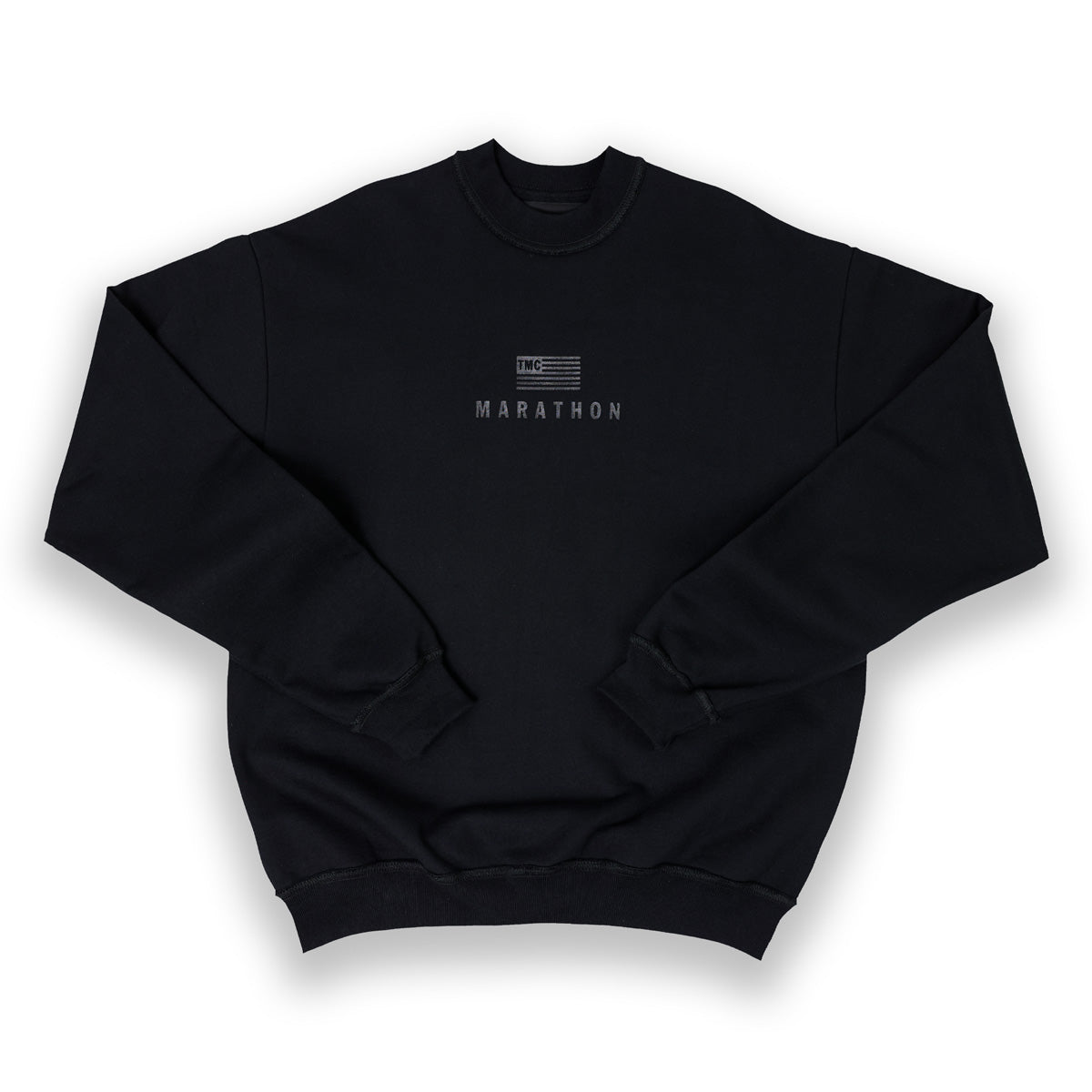 Marathon Modern Crewneck Sweatshirt - Black/Black - Front