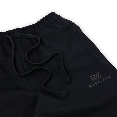 Marathon Modern Sweatpants - Black/Black - Drawstrings