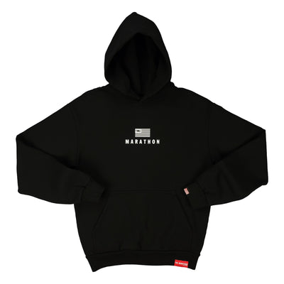 Modern Stack Hoodie - Black/White - Front