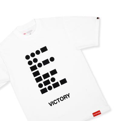Morse Code Victory T-Shirt - White - Front Detail