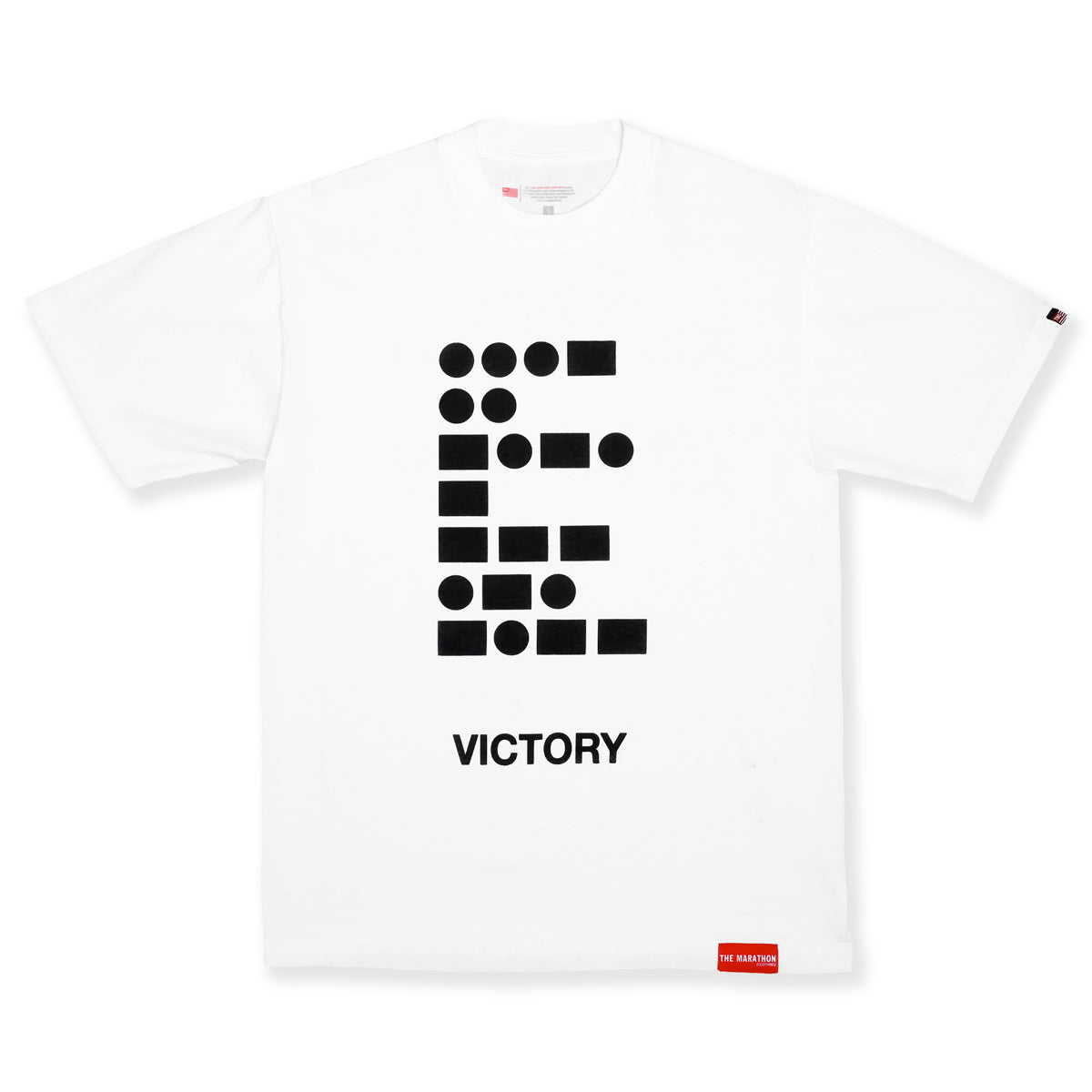 Morse Code Victory T-Shirt - White - Front