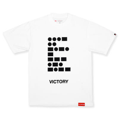 Morse Code Victory T-Shirt - White - Front