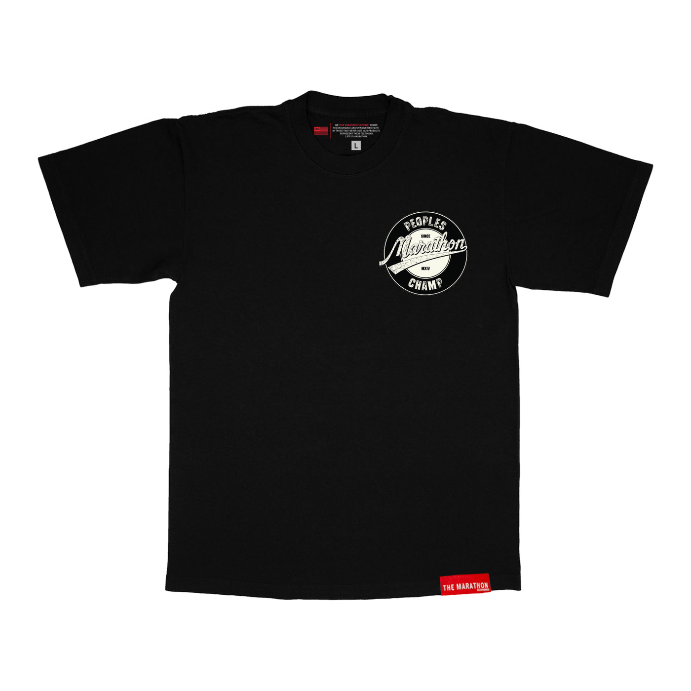 Marathon People’s Champ T-Shirt - Black/Cream - Front