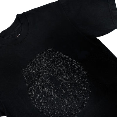 Vintage Lion Rhinestone T-Shirt - Black - Detail