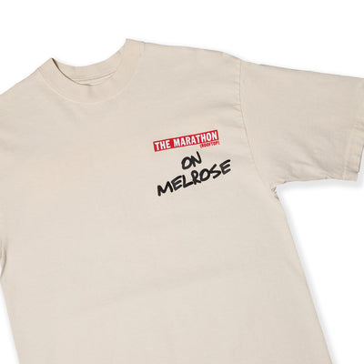 The Marathon Rooftop “ON MELROSE” T-Shirt - Bone - Front Detail
