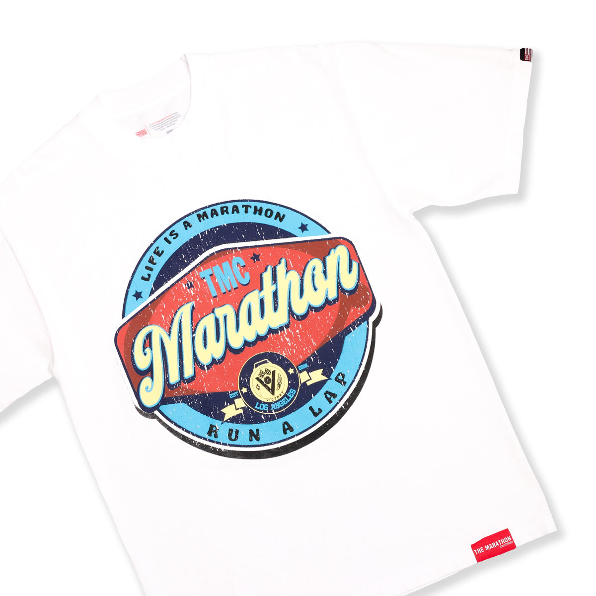 Vintage Run A Lap Marathon T-Shirt - Front Detail